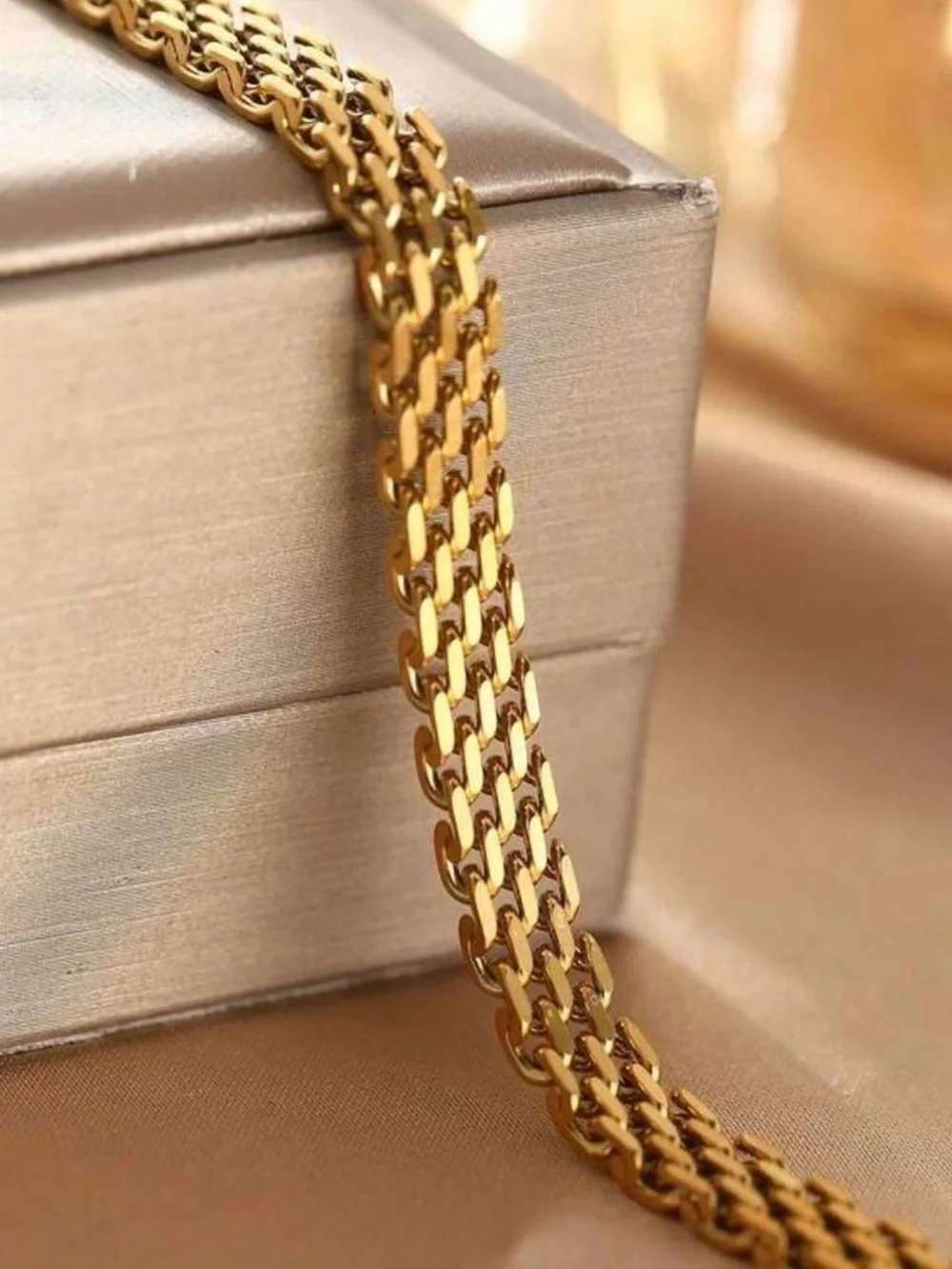Classic Gold Multi-Row Chain Bracelet - Women Jewelry - Picture 4 of 4